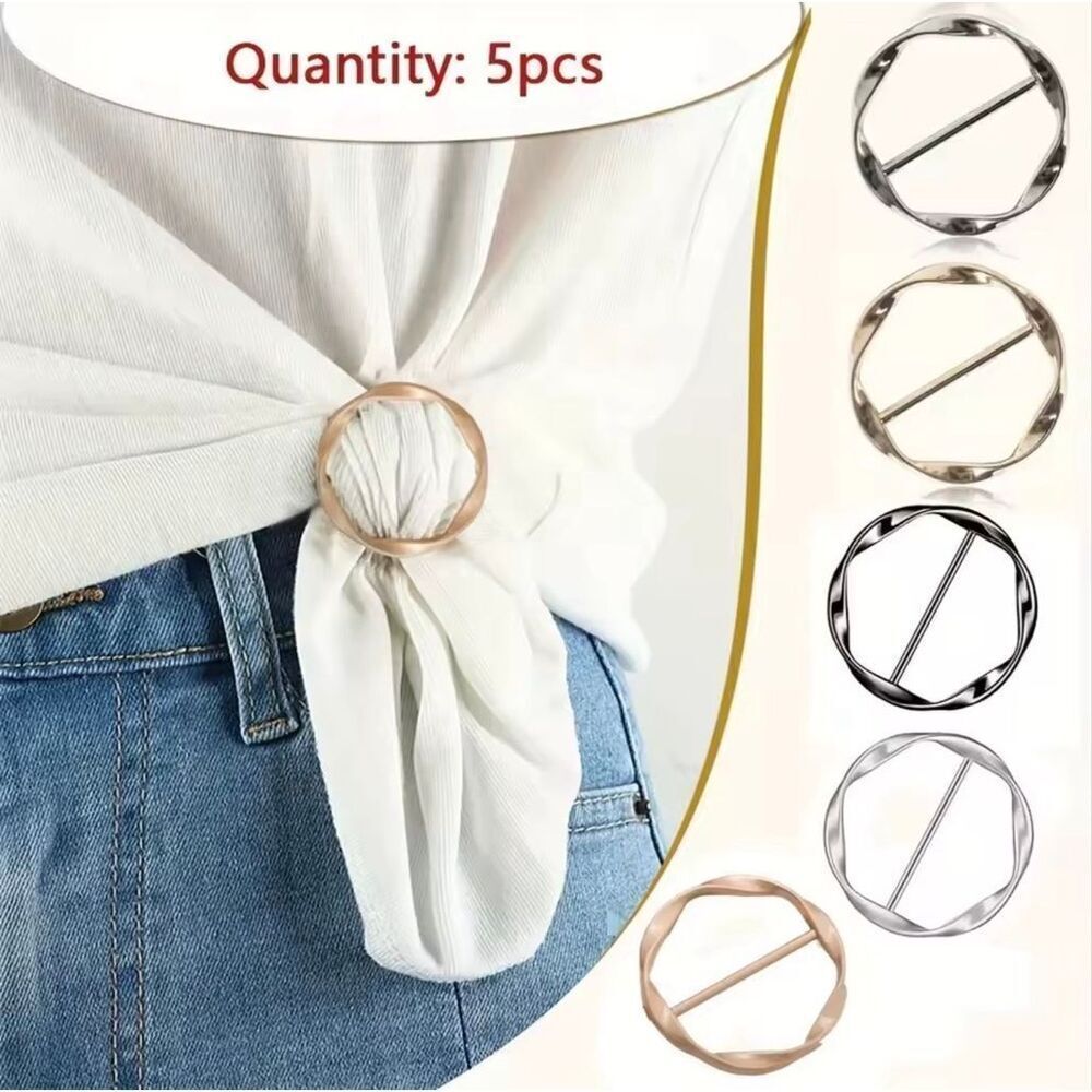 Set of 5 Scarf Rings Metal Scarf Clips Buckles Minimalist Scarf Holder Set